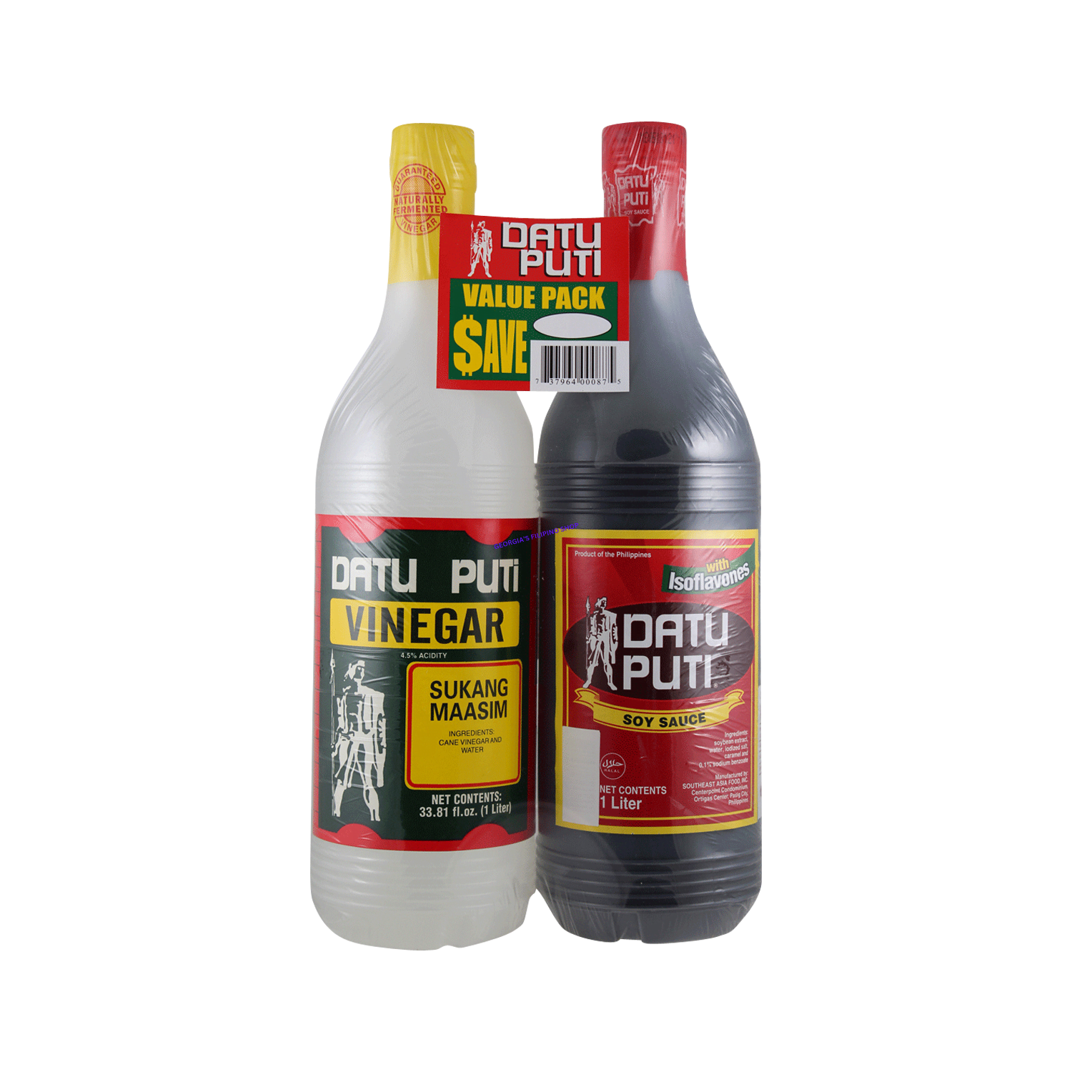 Datu Puti Box DATU PUTI – Value Pack Soy Sauce and Vinegar 1L | Georgia's Filipino Shop