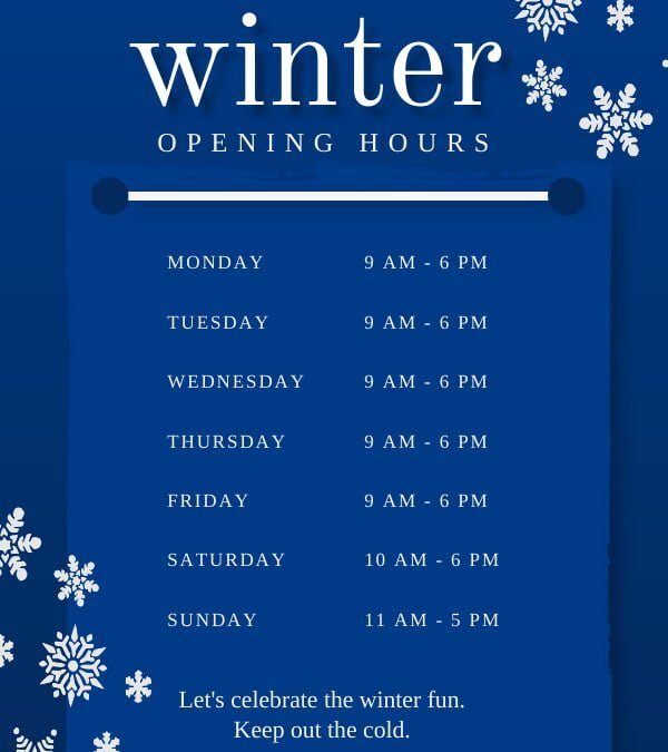 Winter opening hours 2023