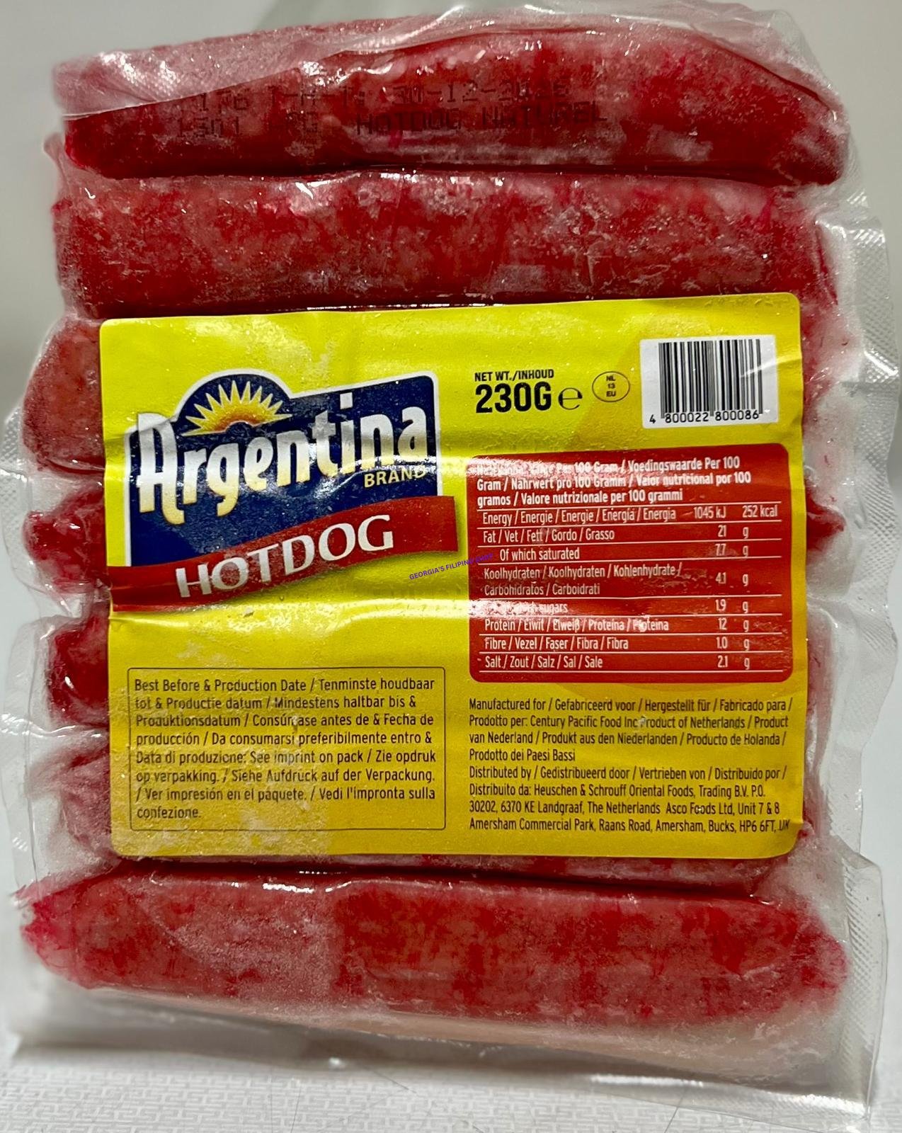 Argentina Hotdog 230g - COLLECTION ONLY